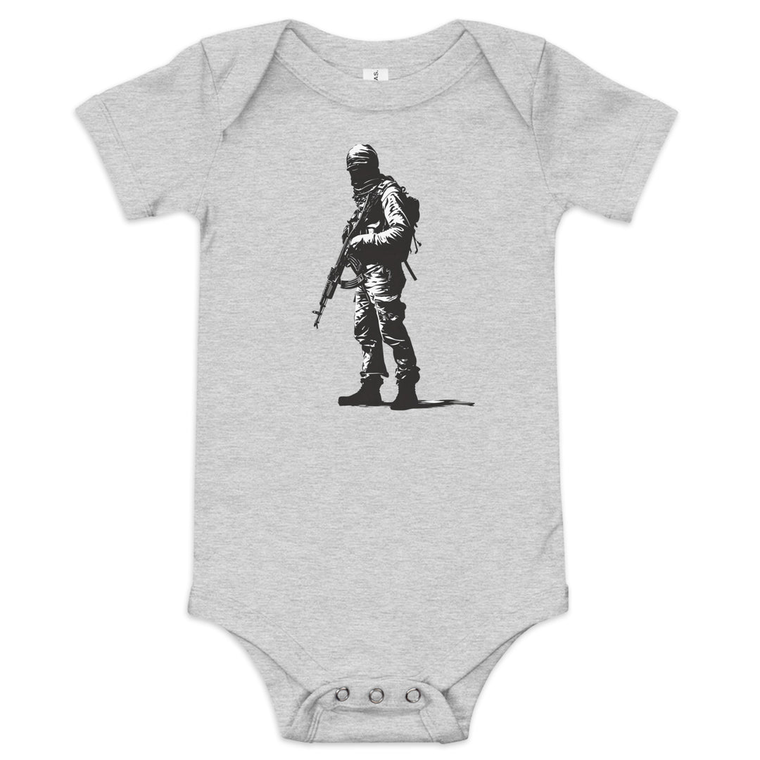 Baby short sleeve one piece - The Fighter, Heather