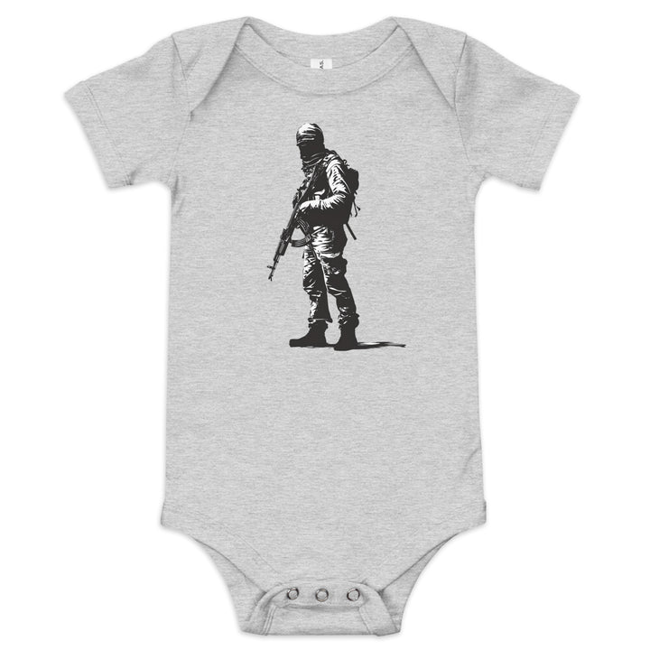 Baby short sleeve one piece - The Fighter, Heather