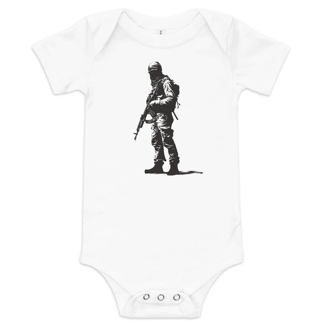Baby short sleeve one piece - The Fighter, White