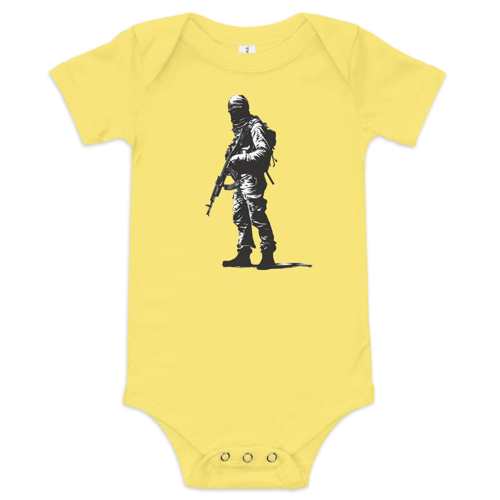 Baby short sleeve one piece - The Fighter, Yellow