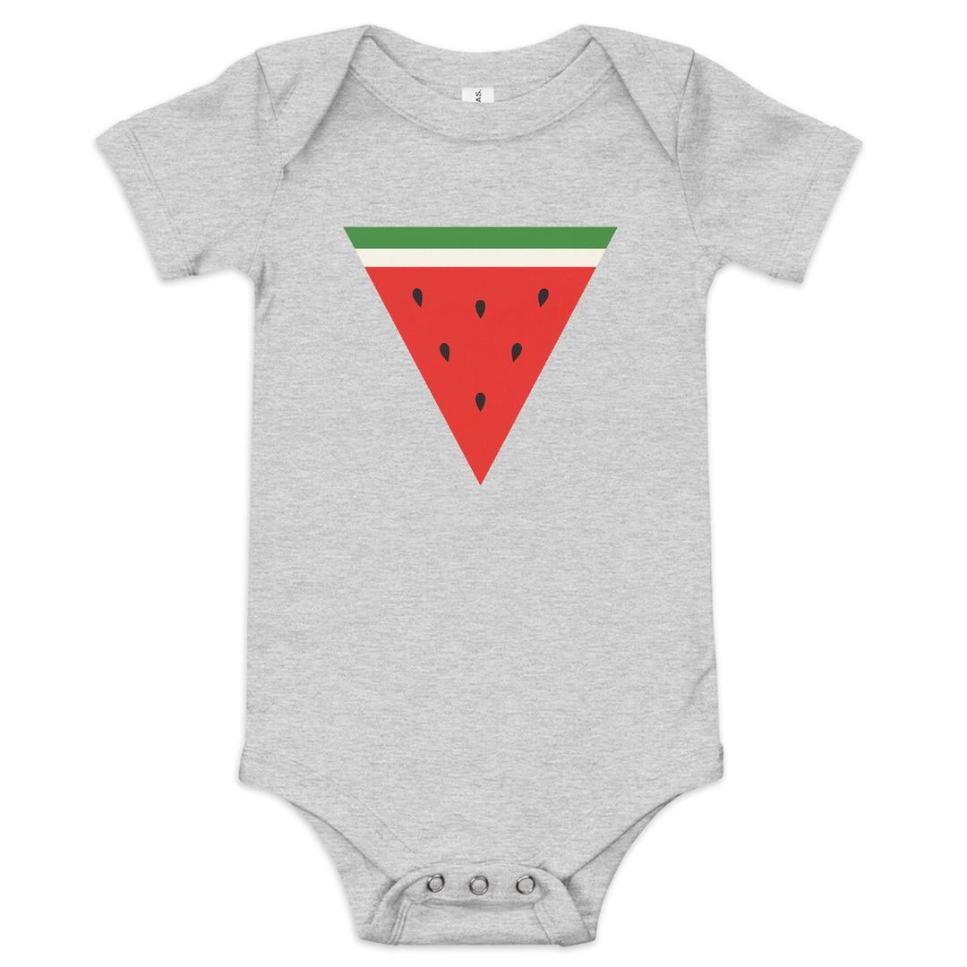 Baby short sleeve one piece - Triangle Watermelon, Heather