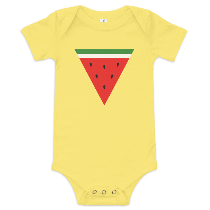 Baby short sleeve one piece - Triangle Watermelon, Yellow