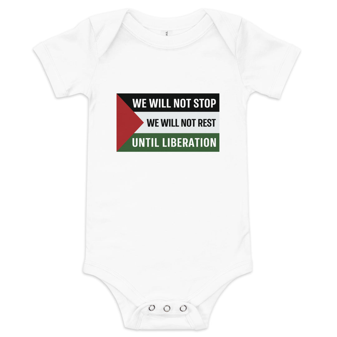Baby Short Sleeve One Piece - We Will Not Stop, White