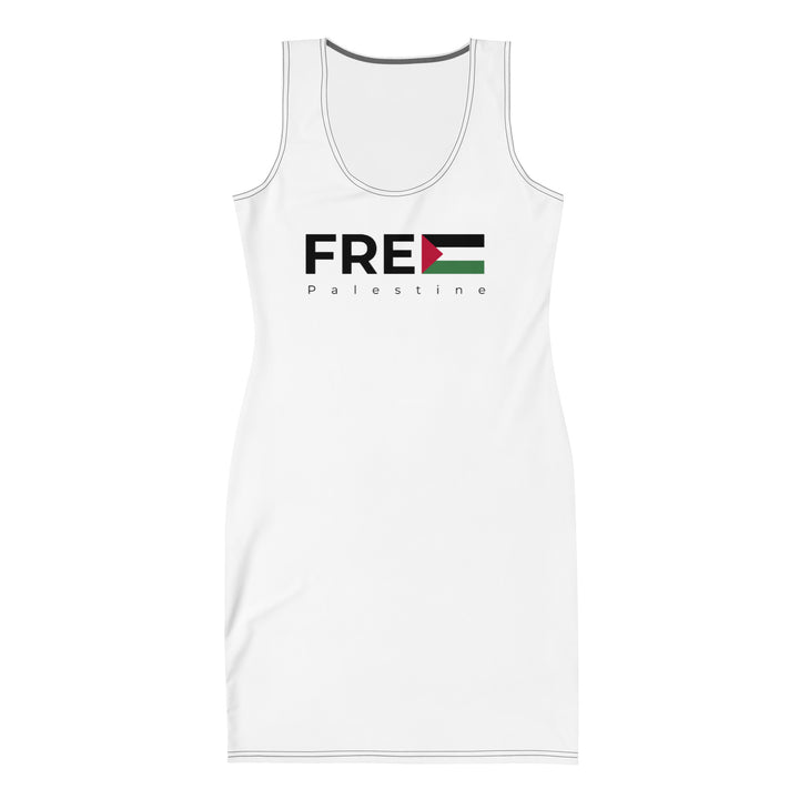 Bodycon dress - Free Palestine, Bodycon Dress White
