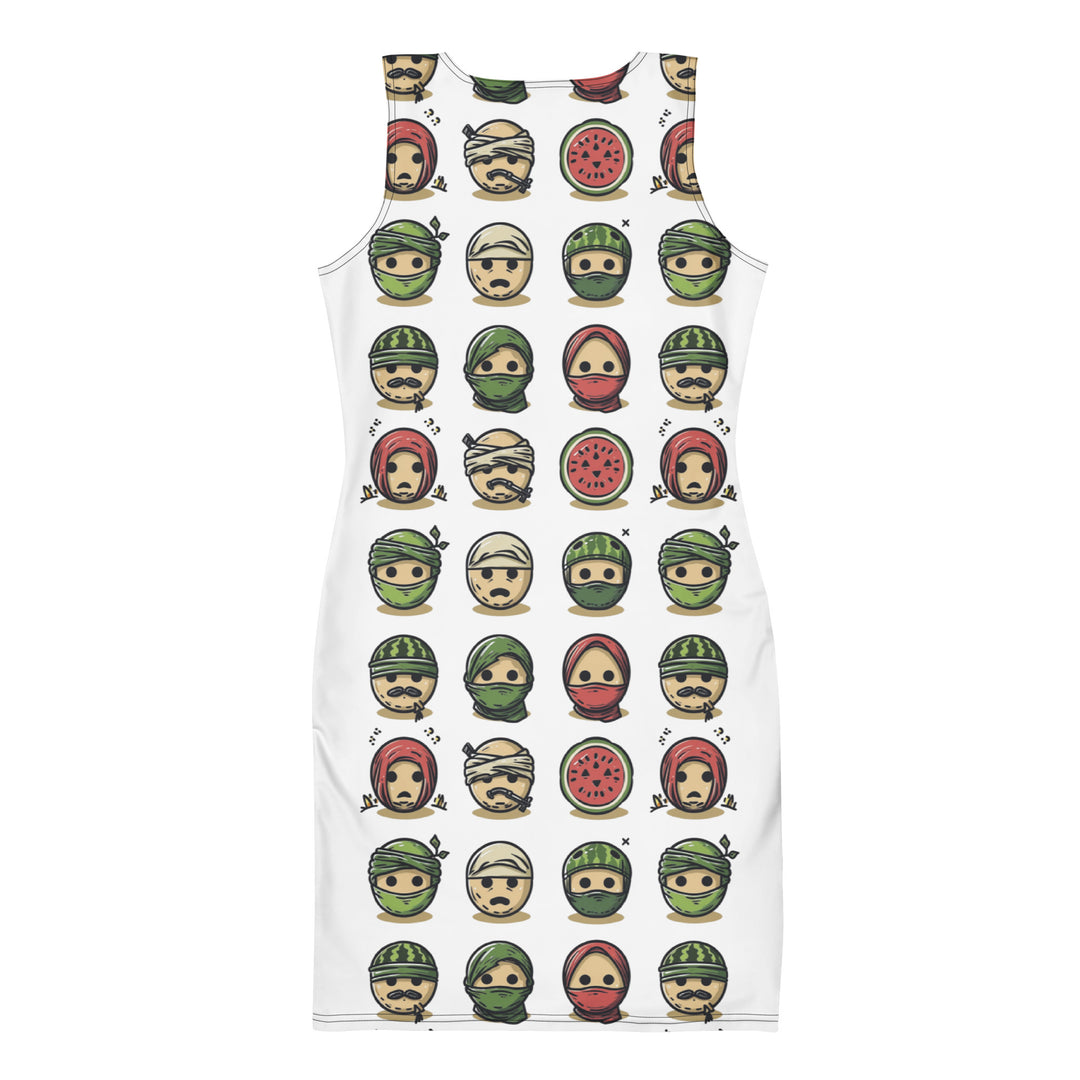 Bodycon dress - Palestine Emoji, Bodycon Dress White