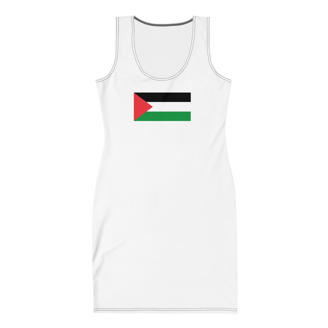 Bodycon dress - Palestine Flag, Bodycon Dress White