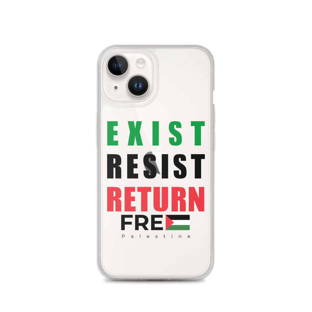 Clear Case for iPhone® - Exist. Resist. Return., iPhone iPhone 14 Case On Phone