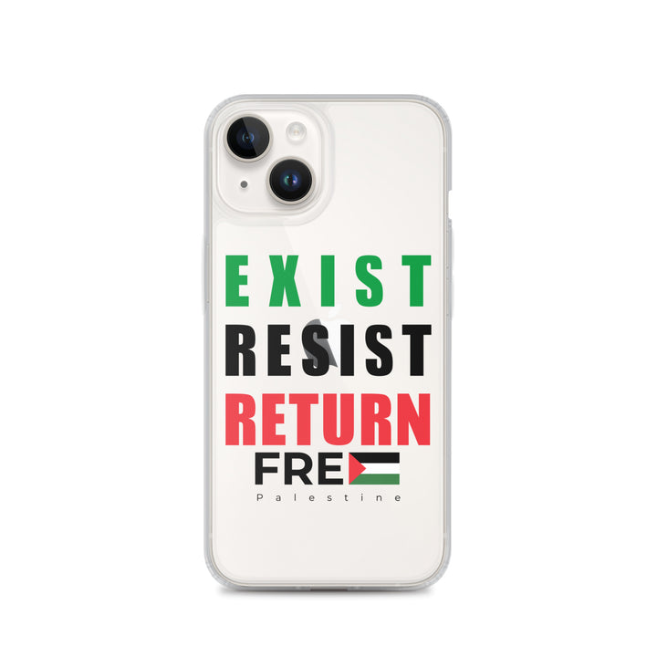 Clear Case for iPhone® - Exist. Resist. Return., iPhone iPhone 14 Case On Phone