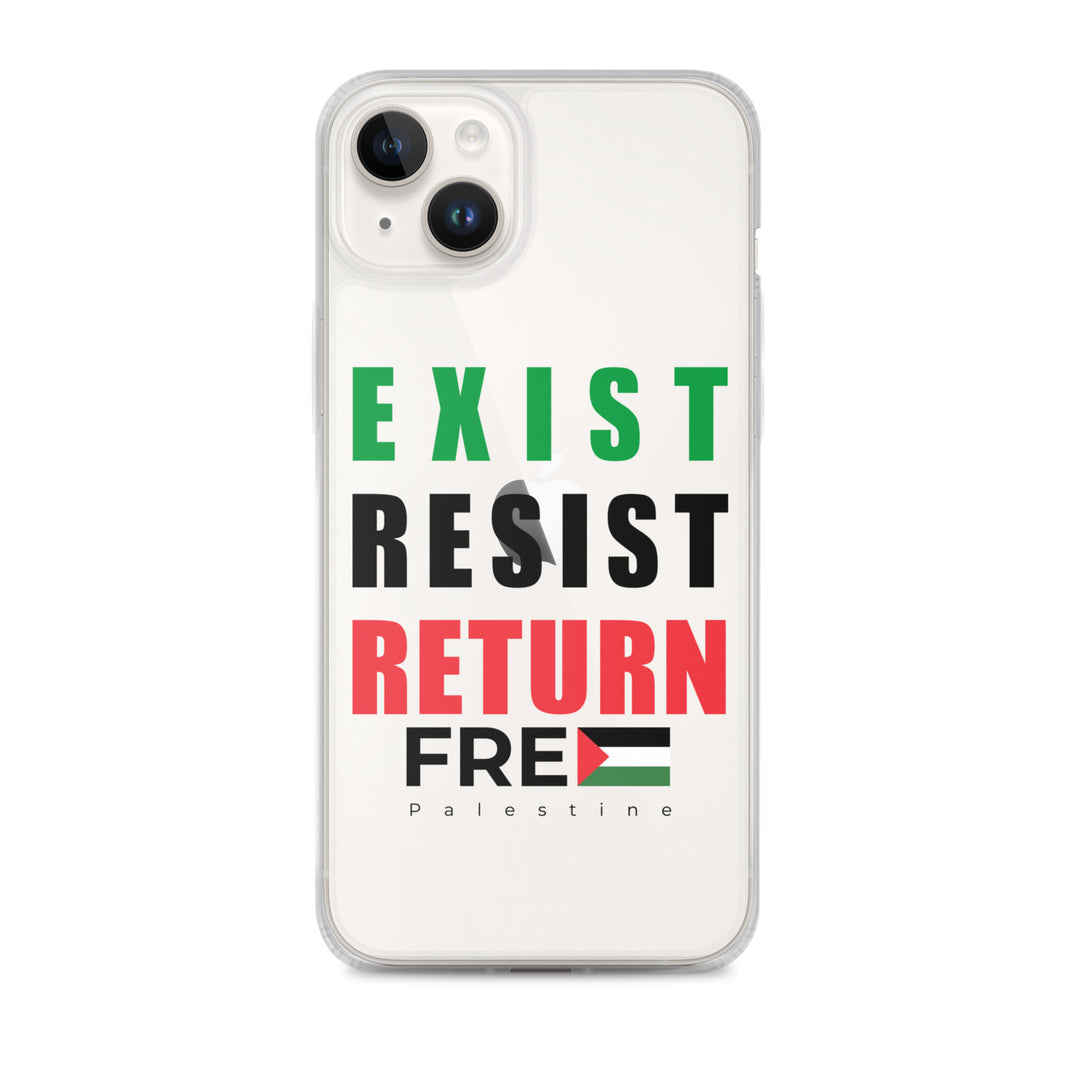 Clear Case for iPhone® - Exist. Resist. Return., iPhone iPhone 14 Plus Case On Phone