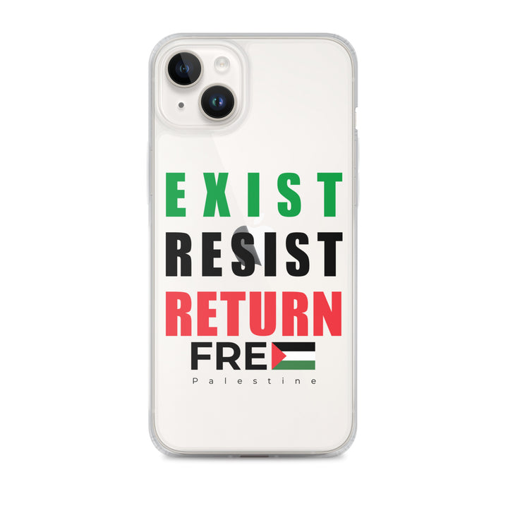 Clear Case for iPhone® - Exist. Resist. Return., iPhone iPhone 14 Plus Case On Phone