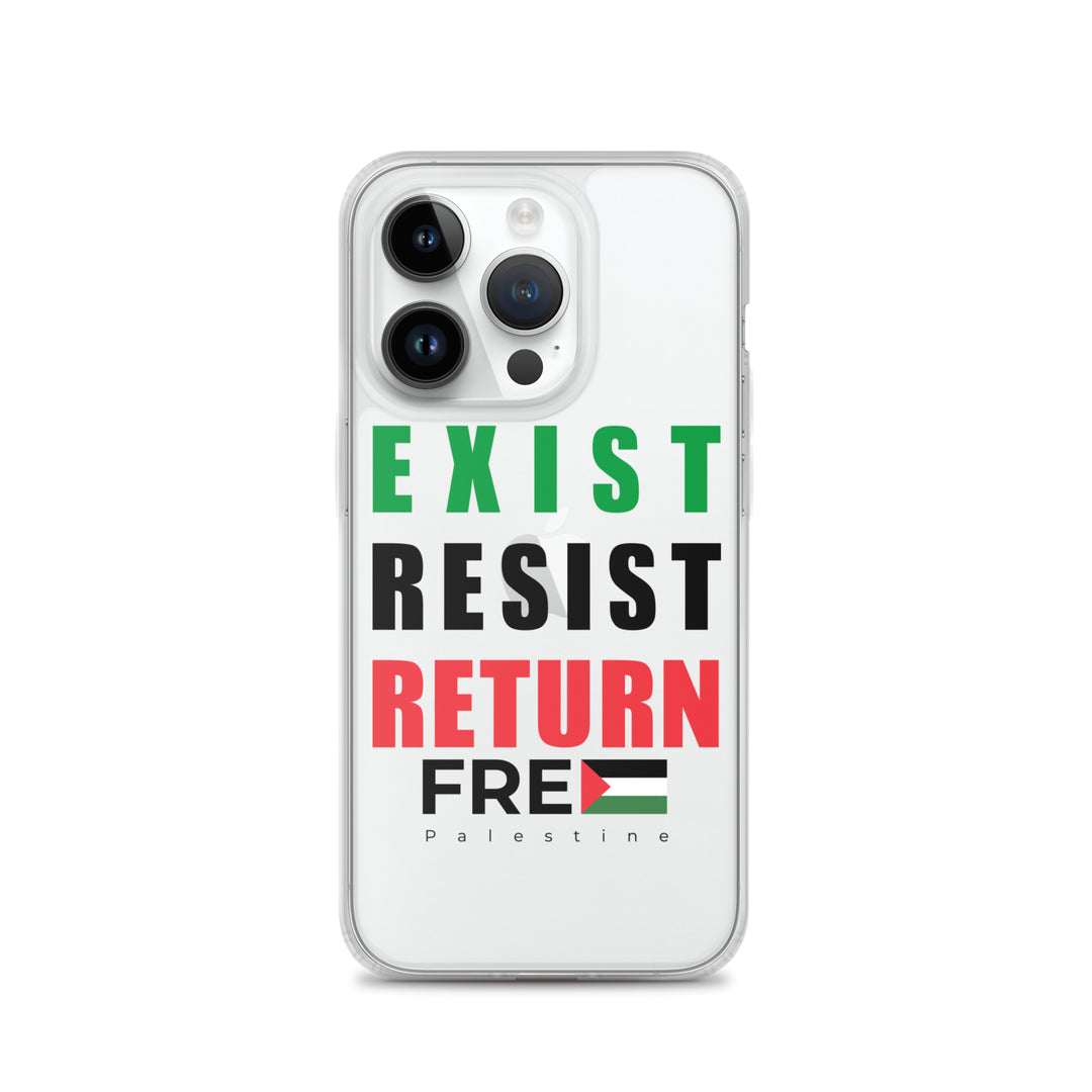 Clear Case for iPhone® - Exist. Resist. Return., iPhone iPhone 14 Pro Case On Phone