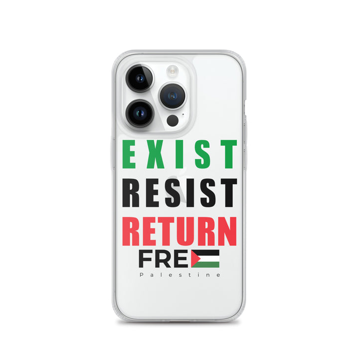 Clear Case for iPhone® - Exist. Resist. Return., iPhone iPhone 14 Pro Case On Phone
