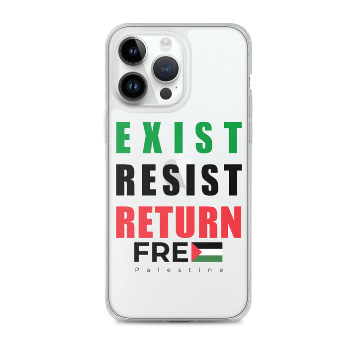 Clear Case for iPhone® - Exist. Resist. Return., iPhone iPhone 14 Pro Max Case On Phone