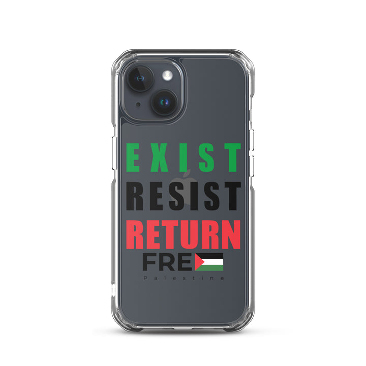 Clear Case for iPhone® - Exist. Resist. Return., iPhone iPhone 15 Case On Phone