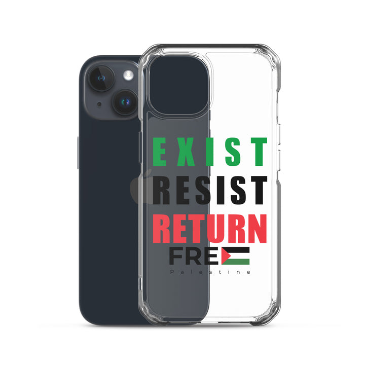 Clear Case for iPhone® - Exist. Resist. Return., iPhone iPhone 15 Case With Phone