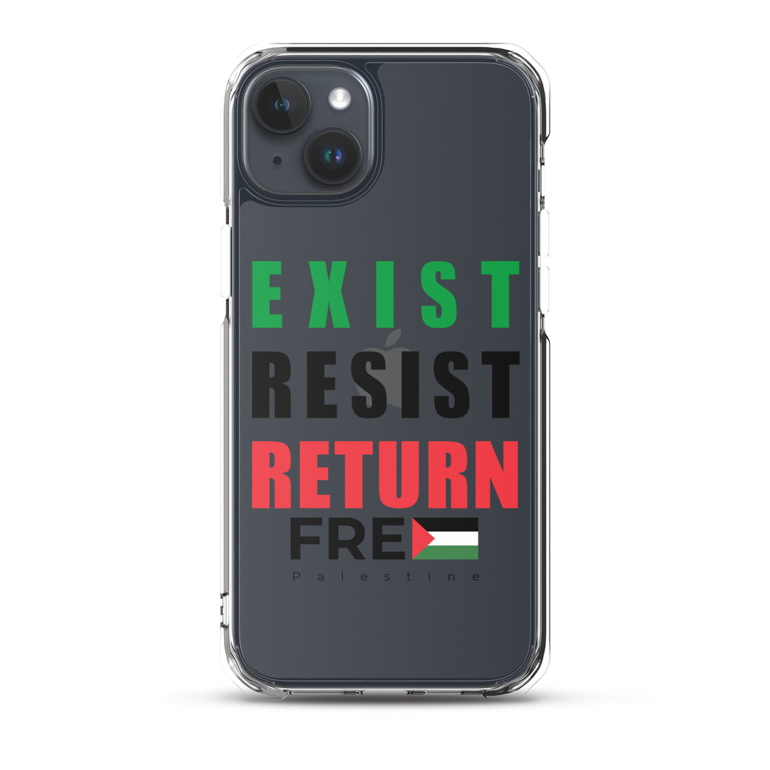 Clear Case for iPhone® - Exist. Resist. Return., iPhone iPhone 15 Plus Case On Phone