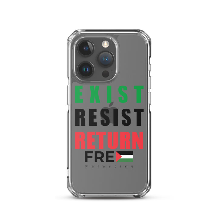 Clear Case for iPhone® - Exist. Resist. Return., iPhone iPhone 15 Pro Case On Phone