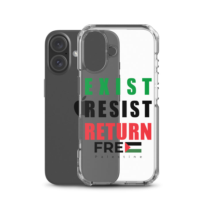 Clear Case for iPhone® - Exist. Resist. Return., iPhone iPhone 16 Case With Phone