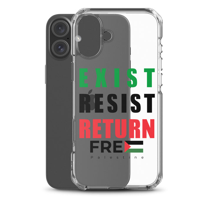Clear Case for iPhone® - Exist. Resist. Return., iPhone iPhone 16 Plus Case With Phone