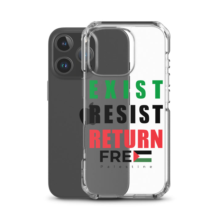 Clear Case for iPhone® - Exist. Resist. Return., iPhone iPhone 16 Pro Case With Phone