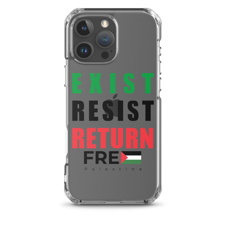 Clear Case for iPhone® - Exist. Resist. Return., iPhone iPhone 16 Pro Max Case On Phone