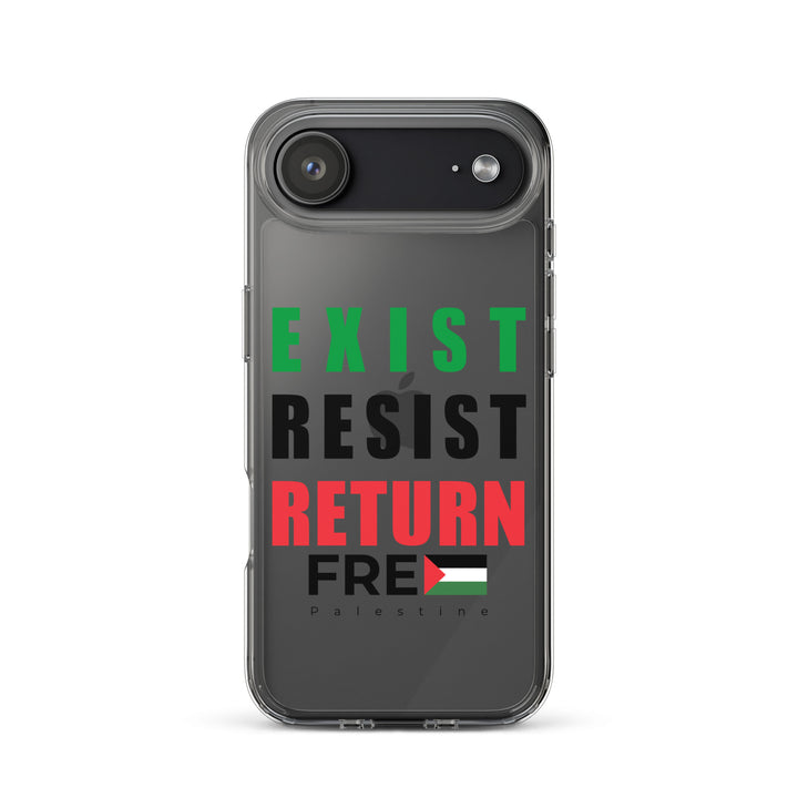 Clear Case for iPhone® - Exist. Resist. Return., iPhone iPhone 17 Air Case On Phone