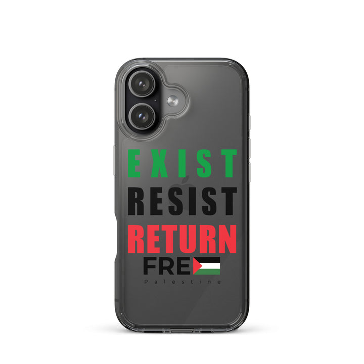 Clear Case for iPhone® - Exist. Resist. Return., iPhone iPhone 17 Case On Phone