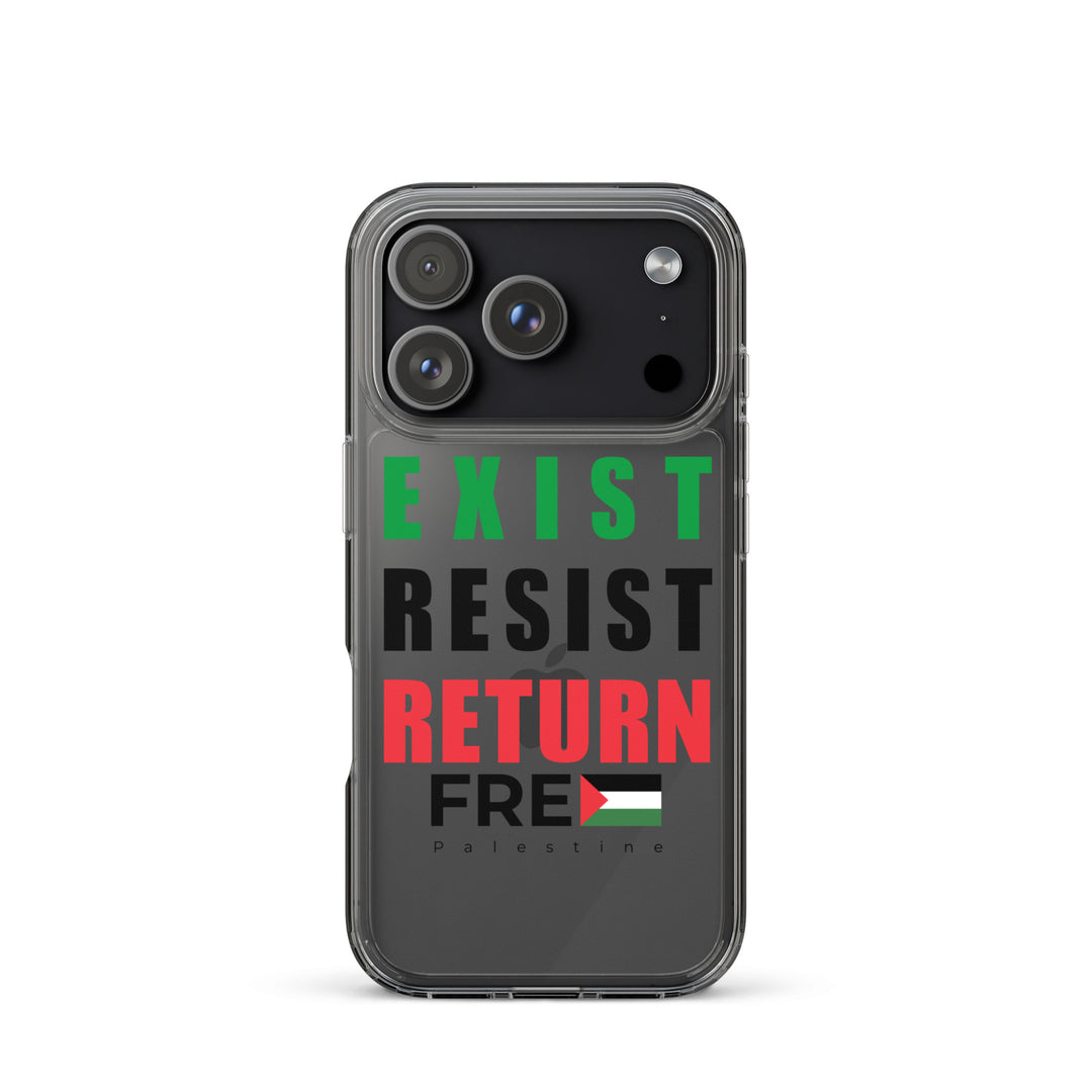 Clear Case for iPhone® - Exist. Resist. Return., iPhone iPhone 17 Pro Case On Phone