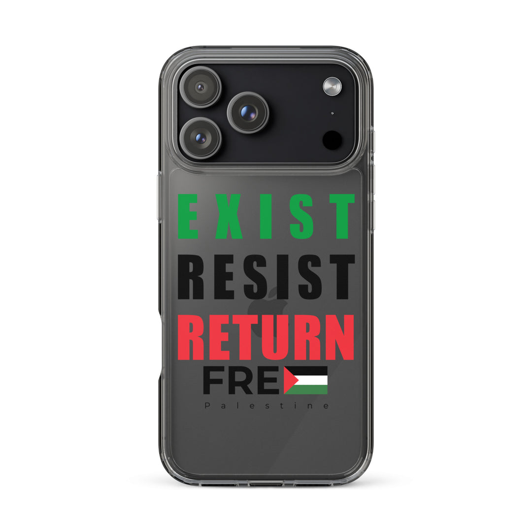 Clear Case for iPhone® - Exist. Resist. Return., iPhone iPhone 17 Pro Max Case On Phone