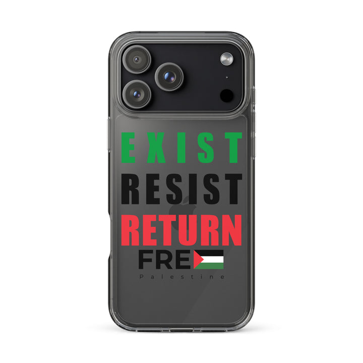 Clear Case for iPhone® - Exist. Resist. Return., iPhone iPhone 17 Pro Max Case On Phone
