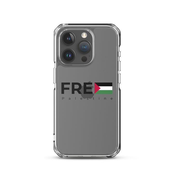 Clear Case for iPhone® - Free Palestine, iPhone iPhone 15 Pro Case On Phone