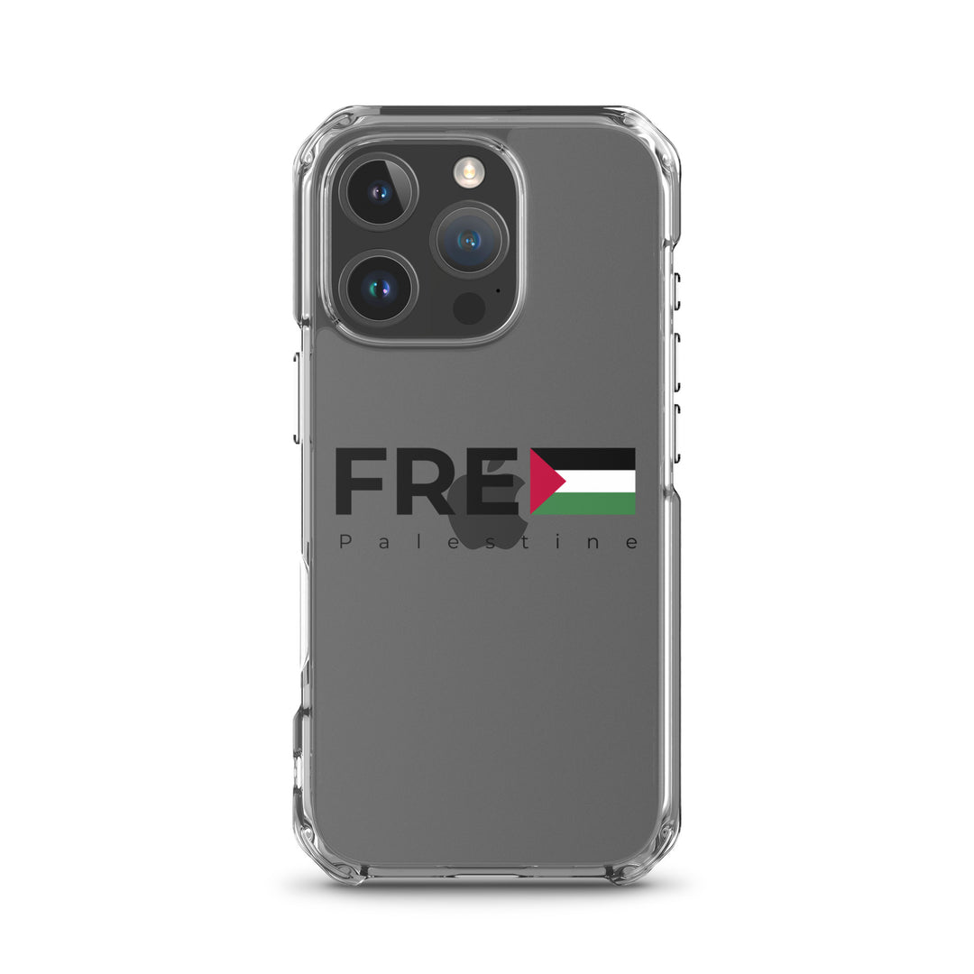 Clear Case for iPhone® - Free Palestine, iPhone iPhone 16 Pro Case On Phone