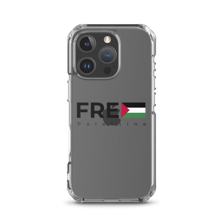 Clear Case for iPhone® - Free Palestine, iPhone iPhone 16 Pro Case On Phone