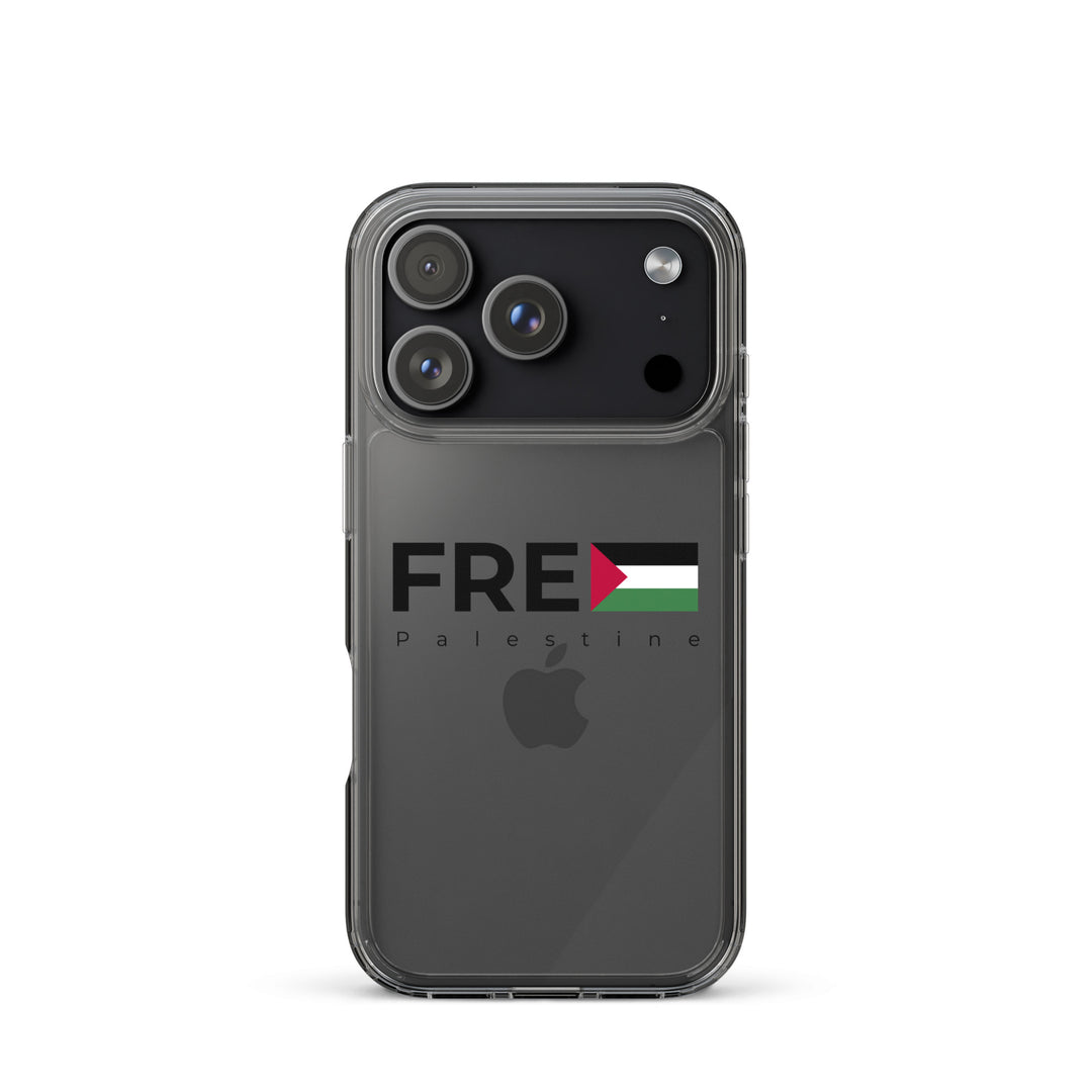 Clear Case for iPhone® - Free Palestine, iPhone iPhone 17 Pro Case On Phone