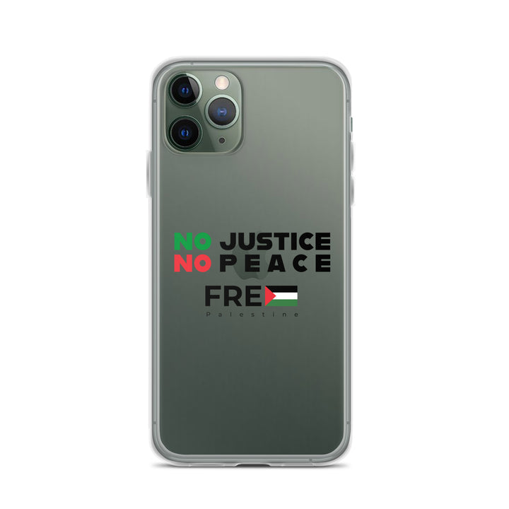 Clear Case for iPhone® - No Justice No Peace, iPhone iPhone 11 Pro Case On Phone