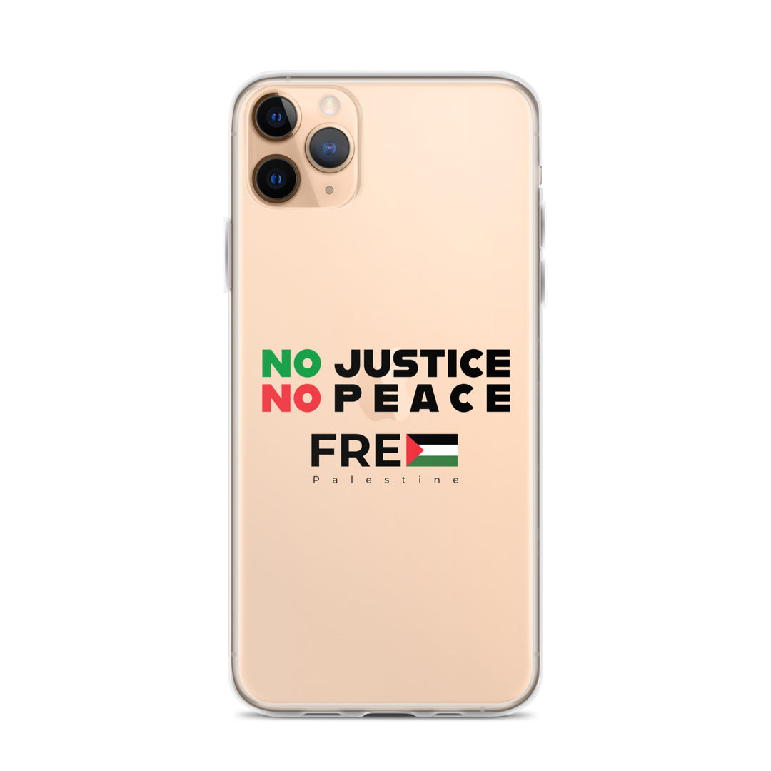 Clear Case for iPhone® - No Justice No Peace, iPhone iPhone 11 Pro Max Case On Phone