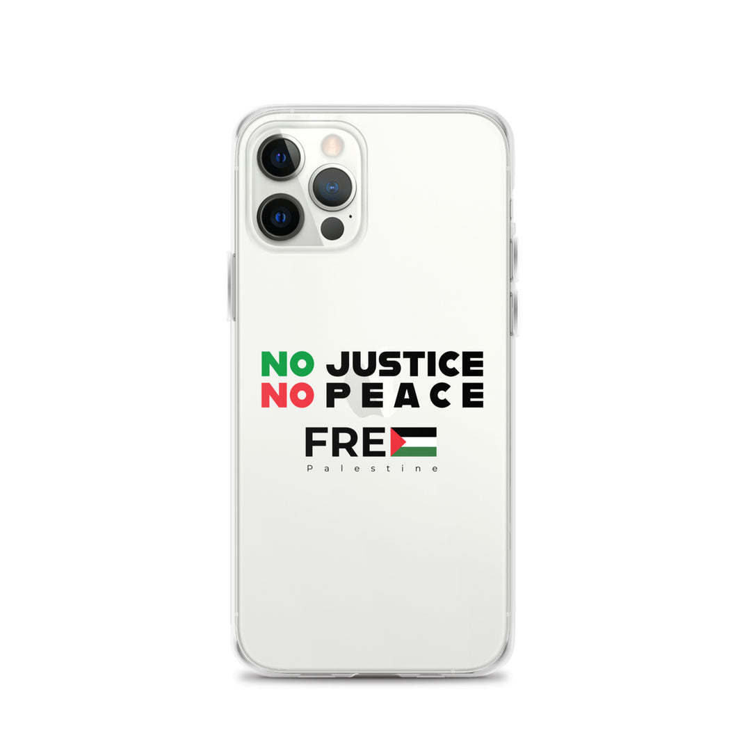 Clear Case for iPhone® - No Justice No Peace, iPhone iPhone 12 Pro Case On Phone