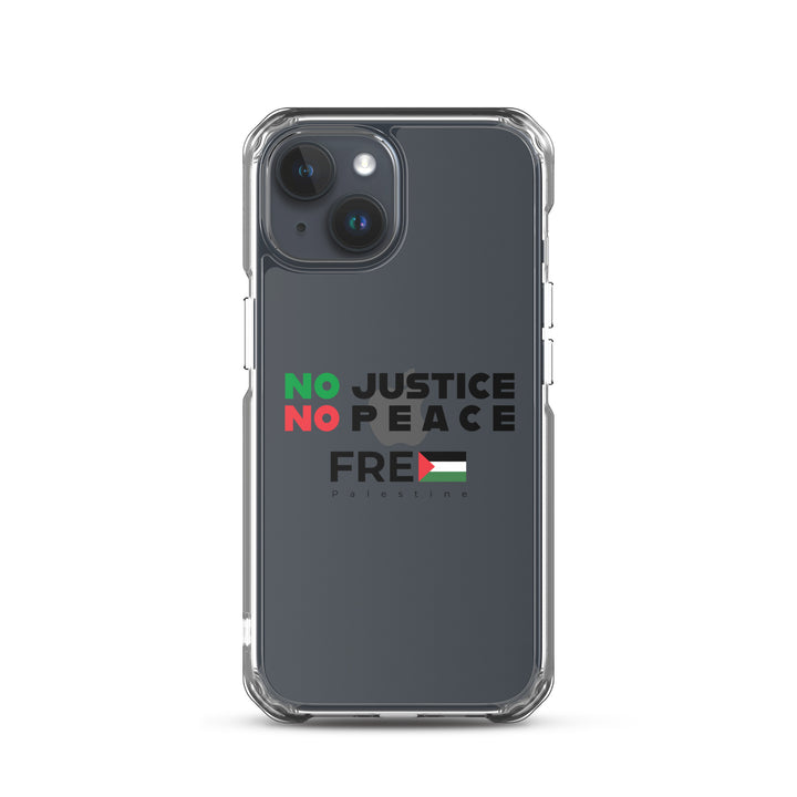 Clear Case for iPhone® - No Justice No Peace, iPhone iPhone 15 Case On Phone