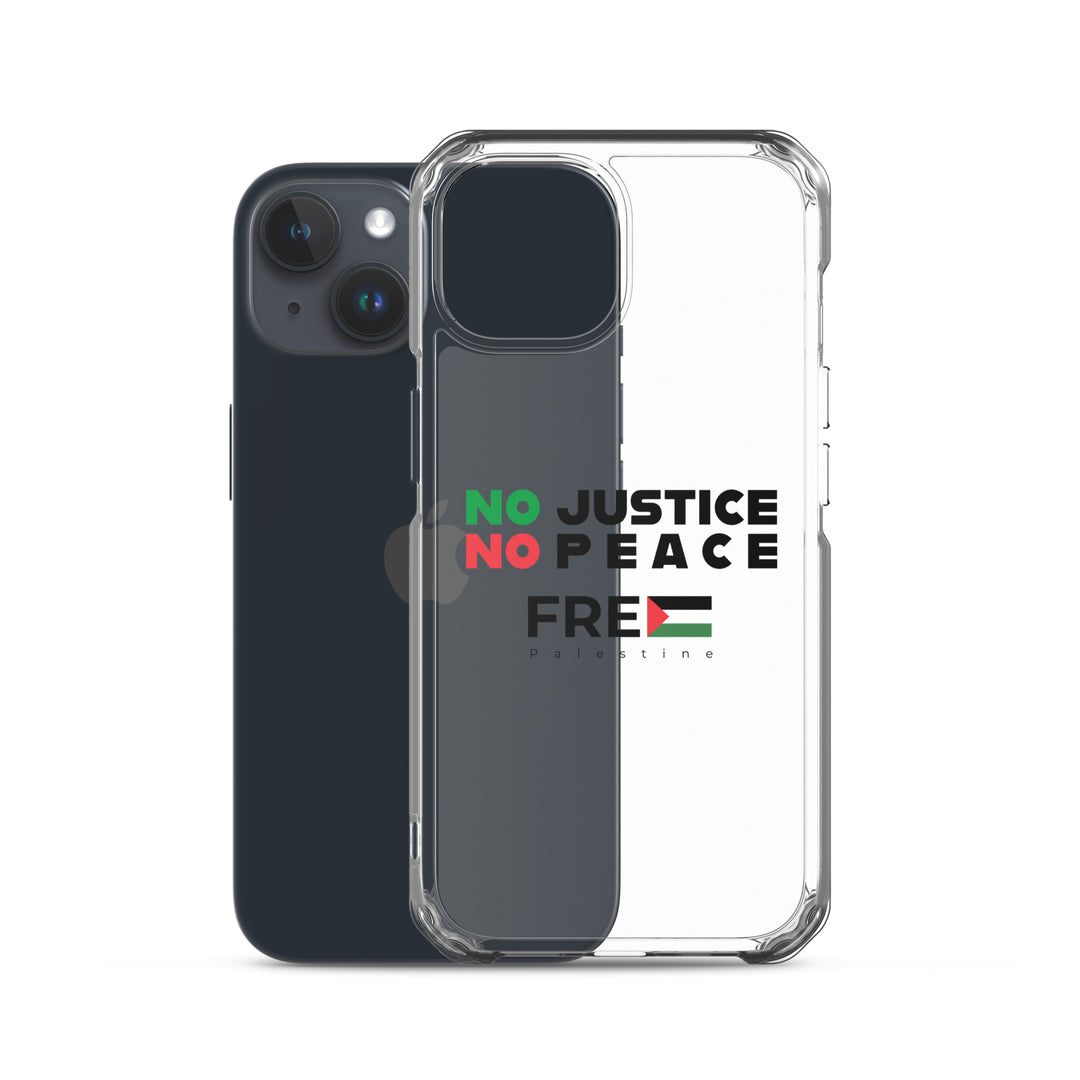 Clear Case for iPhone® - No Justice No Peace, iPhone iPhone 15 Case With Phone