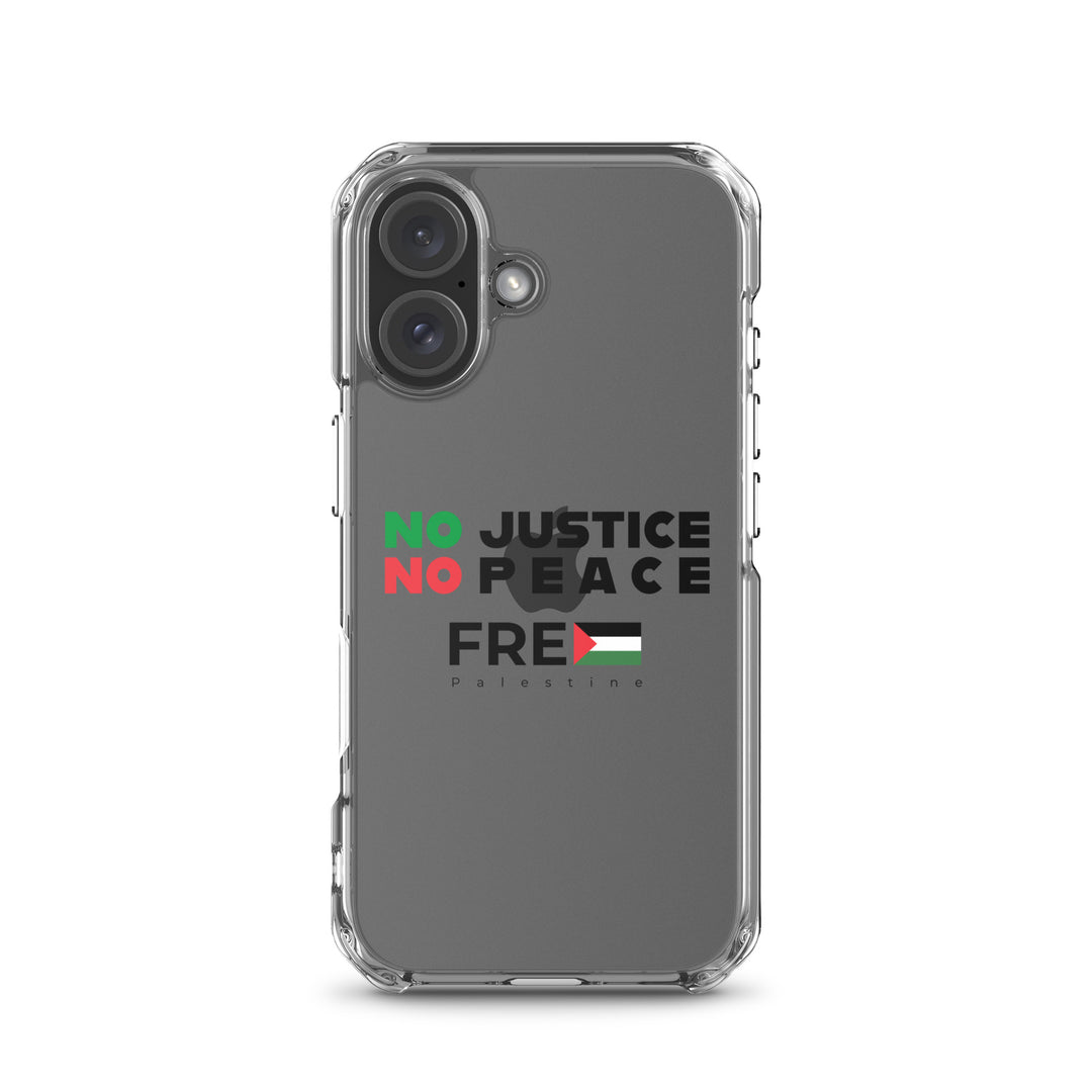 Clear Case for iPhone® - No Justice No Peace, iPhone iPhone 16 Case On Phone