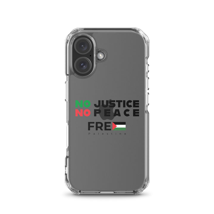Clear Case for iPhone® - No Justice No Peace, iPhone iPhone 16 Case On Phone