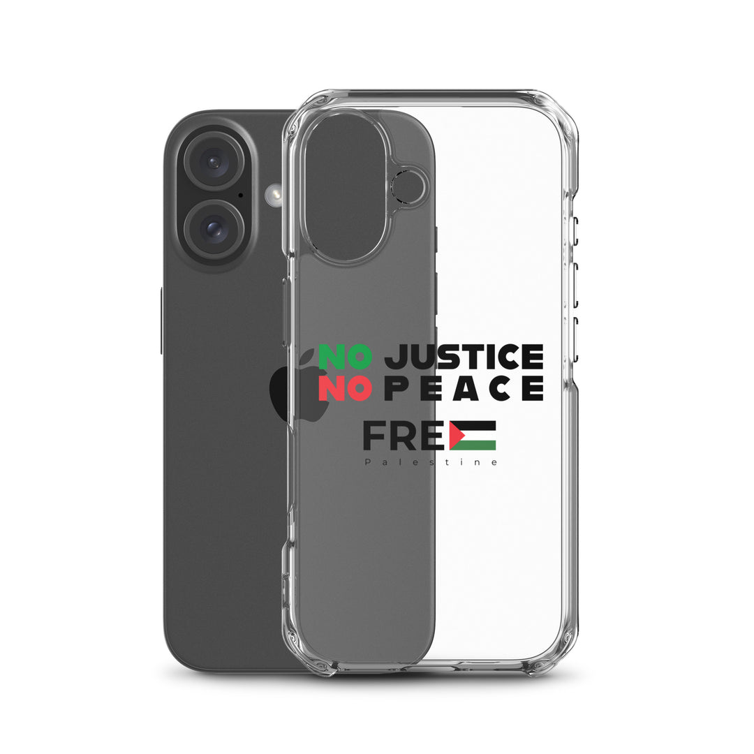 Clear Case for iPhone® - No Justice No Peace, iPhone iPhone 16 Case With Phone
