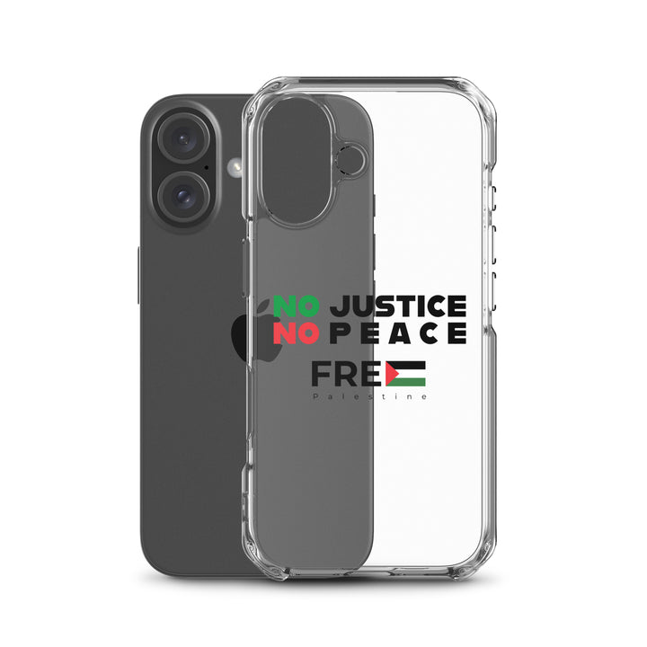 Clear Case for iPhone® - No Justice No Peace, iPhone iPhone 16 Case With Phone