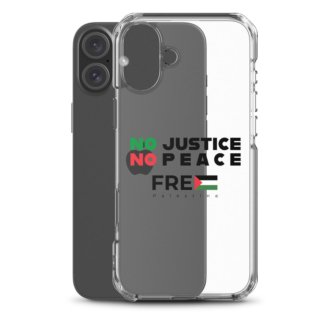 Clear Case for iPhone® - No Justice No Peace, iPhone iPhone 16 Plus Case With Phone