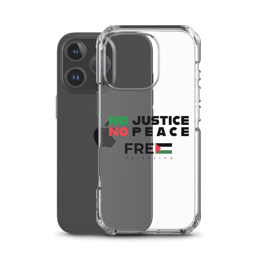 Clear Case for iPhone® - No Justice No Peace, iPhone iPhone 16 Pro Case With Phone