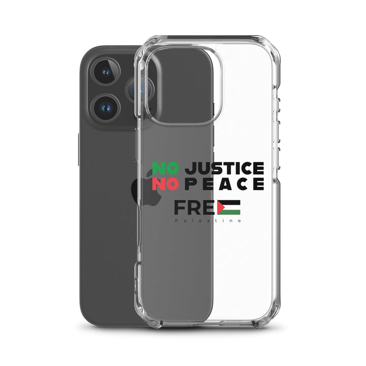 Clear Case for iPhone® - No Justice No Peace, iPhone iPhone 16 Pro Case With Phone
