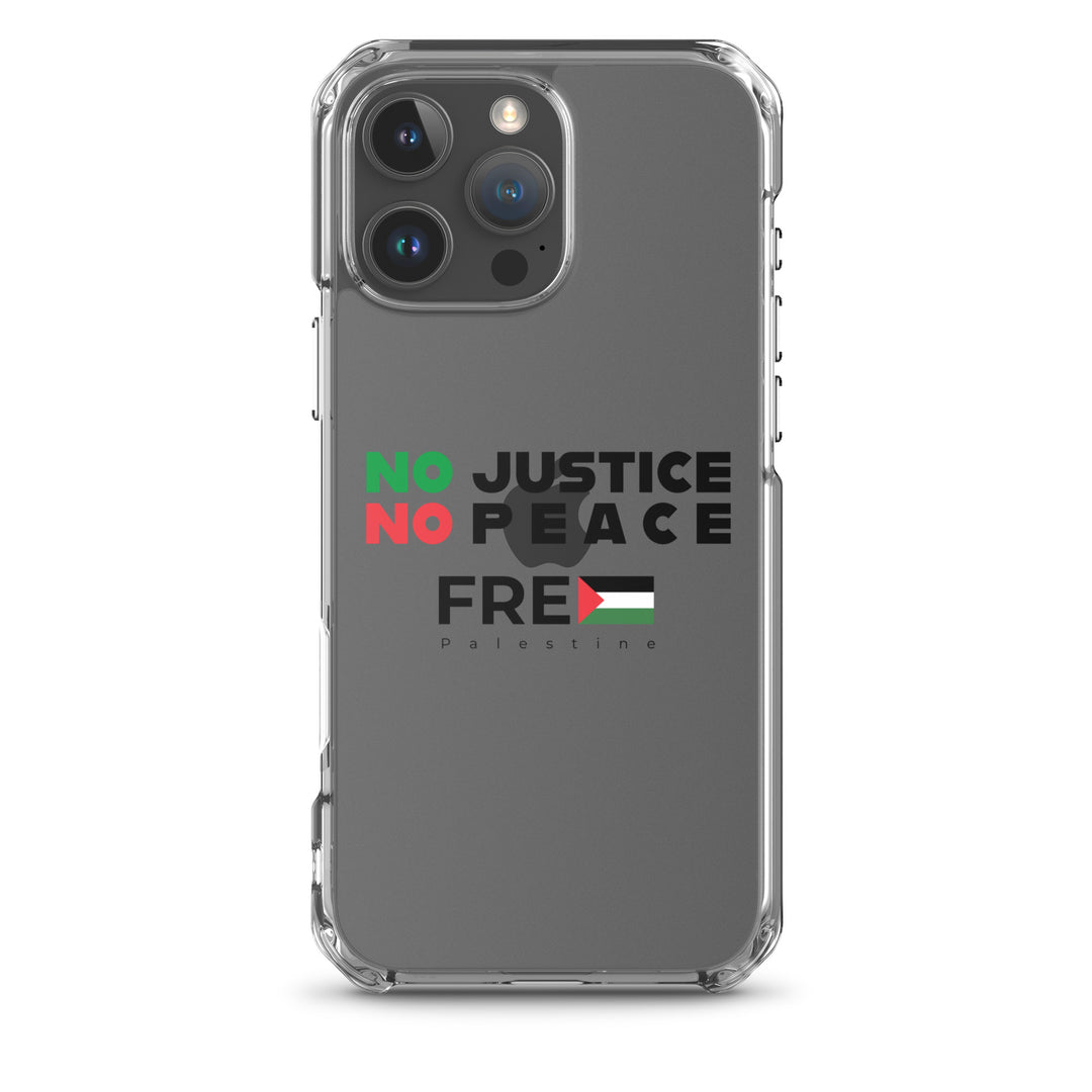 Clear Case for iPhone® - No Justice No Peace, iPhone iPhone 16 Pro Max Case On Phone