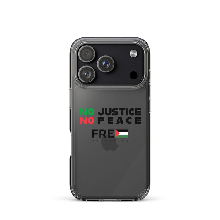 Clear Case for iPhone® - No Justice No Peace, iPhone iPhone 17 Pro Case On Phone