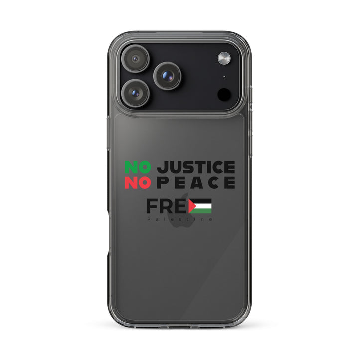 Clear Case for iPhone® - No Justice No Peace, iPhone iPhone 17 Pro Max Case On Phone