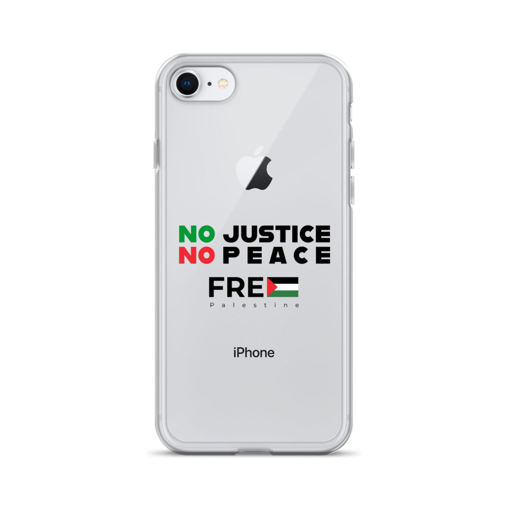 Clear Case for iPhone® - No Justice No Peace, iPhone iPhone 7 8 Case On Phone